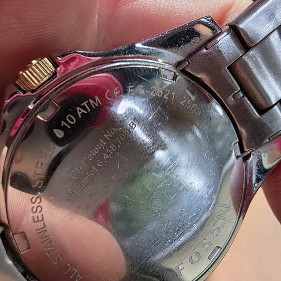 Fossil Women ES2521 Riley Silver Dial Multifunction Pave Bezel Quartz Watch 7" - Picture 11 of 14